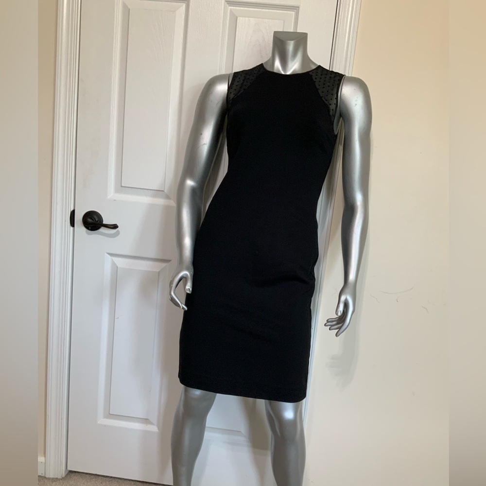 J. Crew Sleeveless Sheer Panel  Perfect Little Black Dress Stretch Sz 6